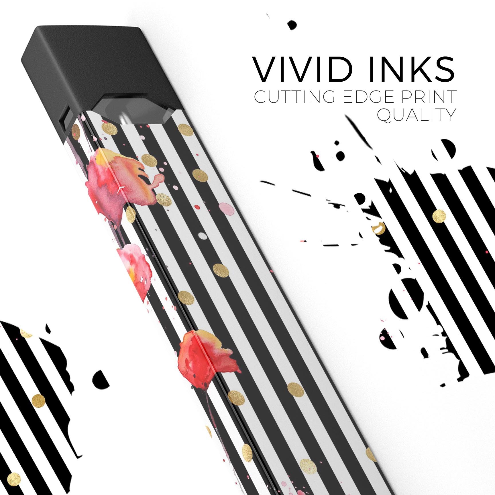 Karamfila Watercolo Poppies V28 skin-wrap for JUUL device, featuring vibrant poppy design and protective lamination.